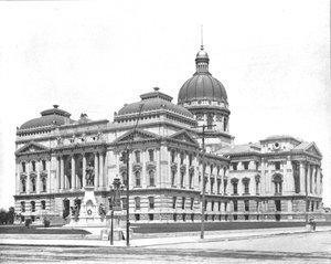 州議会議事堂、インディアナポリス、インディアナ、米国、c1900。 作： Unbekannt