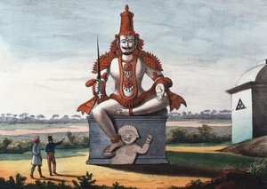ヒンドゥー教の邪悪な魔神の像、1828年 作： Unbekannt