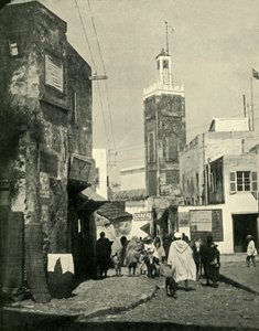 タンジールのストリートシーン、モスク、1902年。 作： Unbekannt