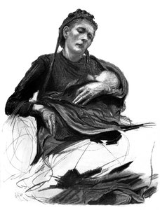 赤ちゃんを抱いた女性の研究、1895 作： Unbekannt