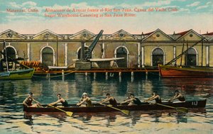 砂糖倉庫カヌー、サンファン川、マタンサス、キューバ、c1920s 作： Unbekannt