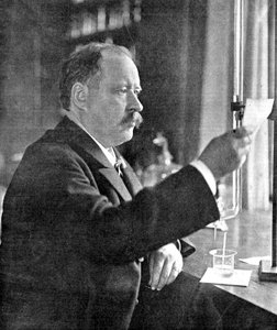 Svante Arrhenius 1859-1927、スウェーデンの物理学者であり、彼の研究室の化学者、1909年 作： Unbekannt