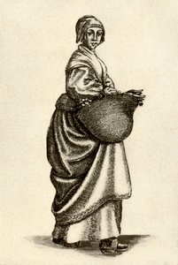 下駄を着たスウェーデンの女性、1640年、1937年。 作： Unbekannt