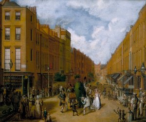 1830 年代後半、パディントンのアッパー リッソン ストリートでの「掃除の日」 作： Unbekannt