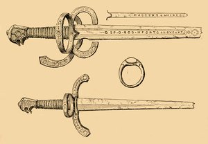 スコットランドのジェームズ4世の剣、短剣、指輪、1897年。 作： Unbekannt