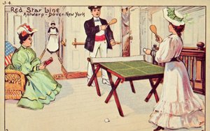 レッドスターラインの客船に乗った卓球、1907年。 作： Unbekannt