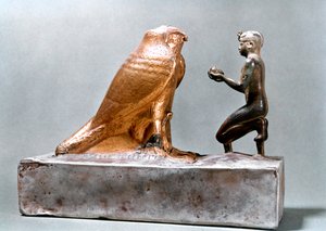 紀元前7世紀、古代エジプトのハヤブサヘメンの前にあるタハルカ 作： Unbekannt