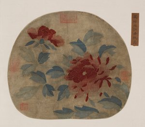 タペストリー: 牡丹、おそらく明王朝、1368-1644。 作： Unbekannt
