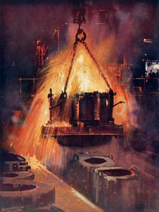 鋼の炉を叩く、c1930。 作： Unbekannt