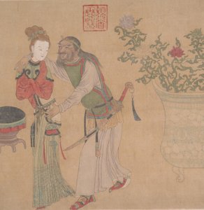 ブロンドの女性に求愛するタルタルの将校。