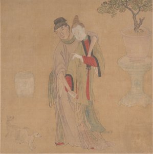 19世紀のブロンドの女性との歯石の役員。