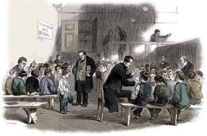 1868年にロンドンのランベスにあるラギッドスクールユニオンスクールで読むように男の子に教える 作： Unbekannt