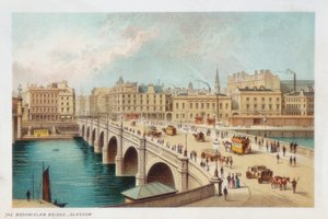 1891年グラスゴーのブルームローにあるクライドに架かるテルフォード橋 作： Unbekannt