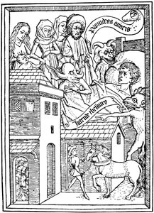 Avariceへの誘惑、1465年164年。 作： Unbekannt