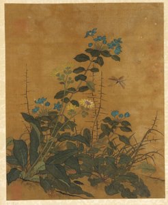 花、果物、鳥の 10 枚の絵、明王朝、1368 ～ 1644 年。 作： Unbekannt