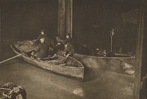 川の安全を守る夜のパトロールのテムズ警察、c1935。 作： Unbekannt