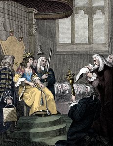 1826年のアン女王の前で読まれるイングランドとスコットランドの連合法 作： Unbekannt