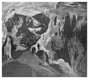 北を見るアーチ洞窟、ジェノラン洞窟、ニューサウスウェールズ州、オーストラリア、1886
