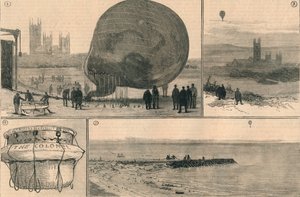 1882年、海峡を越えた気球航海の試み。 作： Unbekannt