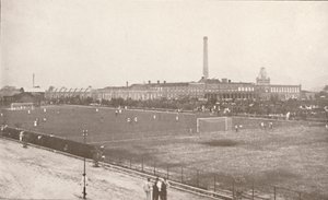 バングのサッカー場：中央鉄道、1914 作： Unbekannt