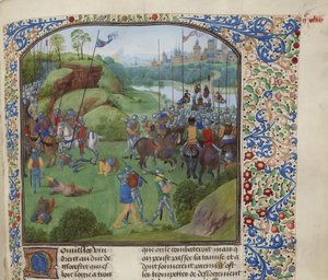 1387 年 12 月 19 日のラドコット橋の戦い、1470 年から 1475 年頃。 作： Unbekannt