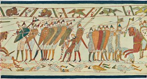 サンラックの戦いの始まりバイユータペストリー、15世紀、1902年 作： Unbekannt