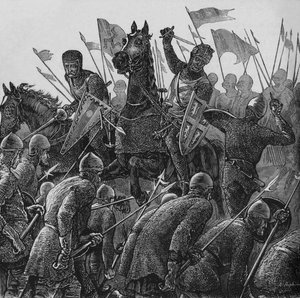 1298年7月22日、フォルカークでのダラムチャージの司教、c1880 作： Unbekannt