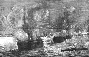 アレクサンドリアの砲撃、1882年、c1882-85 作： Unbekannt