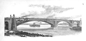 セントルイスのミシシッピ川を渡る橋、1883年