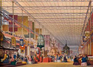 1851年の大展覧会のイギリスの身廊、クリスタルパレス、c1854 作： Unbekannt