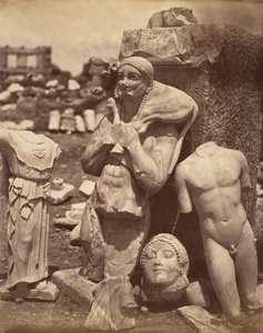 アクロポリスで発掘された直後の子牛の担ぎ手とクリティオスの少年, ダンス..., ca. 1865年。 作： Unbekannt