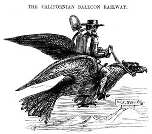 カリフォルニアバルーンラッシュ、カリフォルニアゴールドラッシュへの新しい旅の方法、1849 作： Unbekannt