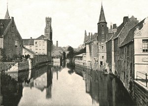 運河、ベルギー、ブルージュ、1895年。 作： Unbekannt