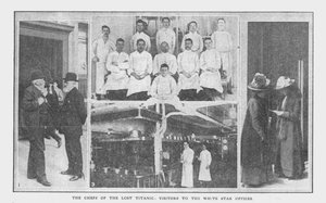 1912年4月20日、失われたタイタニック号のシェフとホワイトスターオフィスの訪問者。 作： Unbekannt