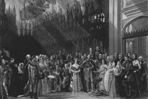 プリンスオブウェールズの洗礼、1842年1月25日、1901年。 作： Unbekannt