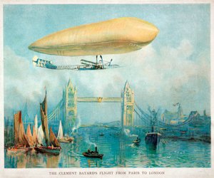 クレメント・バイヤーズのパリからロンドンへの飛行」1908年頃 作： Unbekannt