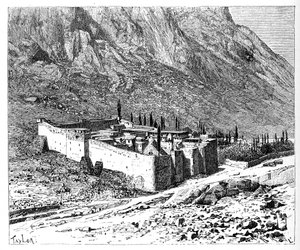 聖カタリナ修道院、シナイ山、エジプト、1895 作： Unbekannt