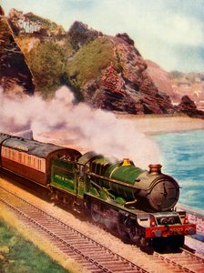 キングクラスの機関車に描かれたコーニッシュリビエラエクスプレス、1935-36。 作： Unbekannt