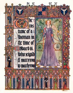 エドワード3世の治世にある女性の衣装、c1353 作： Unbekannt