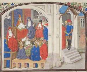 1095年のクレルモン公会議。ウィリアムオブタイヤによるヒストリアのミニチュア、1460年代