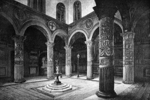 ヴェッキオ宮殿の裁判所、フィレンツェ、イタリア、1882 作： Unbekannt