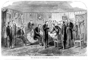エイブラハムリンカーン大統領の死の床、1865年、1872年