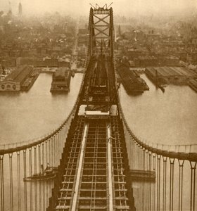 デラウェア川の吊り橋、c1930。 作： Unbekannt