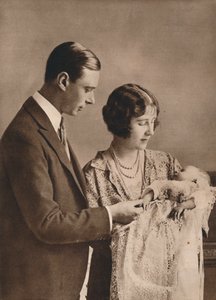 エリザベス王女の洗礼式でのヨーク公爵と公爵夫人、1926年