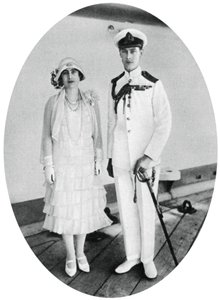 1927年、1937年、HMSレナウン号、マルタ号に乗ったヨーク公爵と公爵夫人 作： Unbekannt