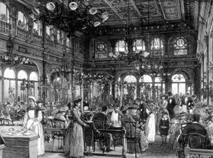 1889年、パリのケドビリーにあるデュバルレストラン 作： Unbekannt