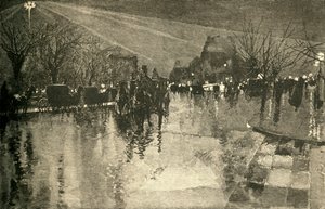 曇りの夜、1882年にニューヨークのマディソンスクエアの電灯。 作： Unbekannt