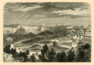 チャリングクロスブリッジの堤防、1881年。 作： Unbekannt