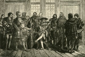 彼の同時代の最も輝かしいものに囲まれた皇帝マクシミリアン1508-1519、1890。