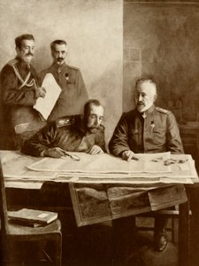 「ニコラス大公を正面に持つロシア皇帝」、1916年。 作： Unbekannt